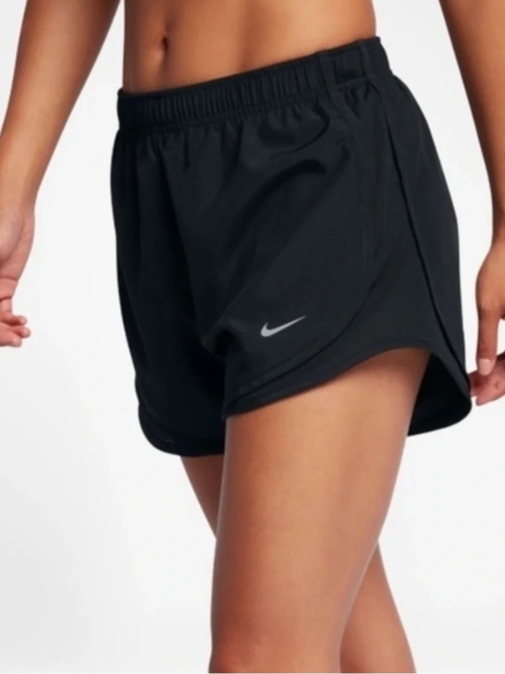 Nike Tempo Running Shorts Black Workout Athletic Womens Y2K Medium - Picture 1 of 6